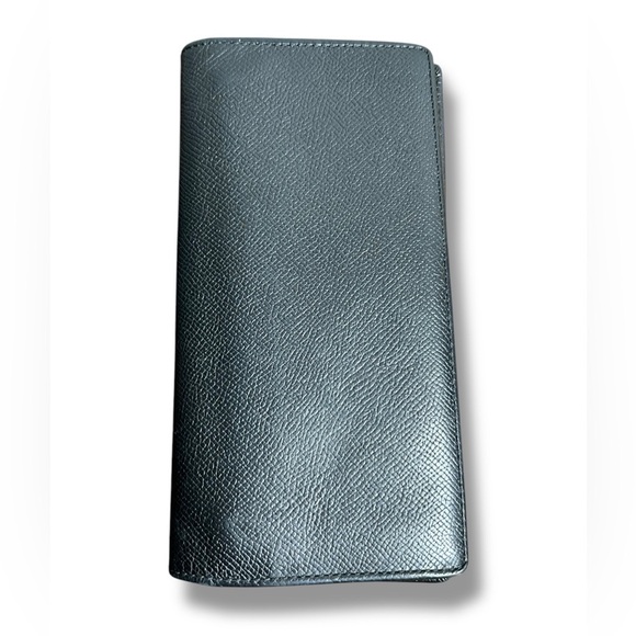 Coach Black Pebbled Leather Long Flap Card‎ Wallet Everyday Minimalist Classic - Picture 1 of 16
